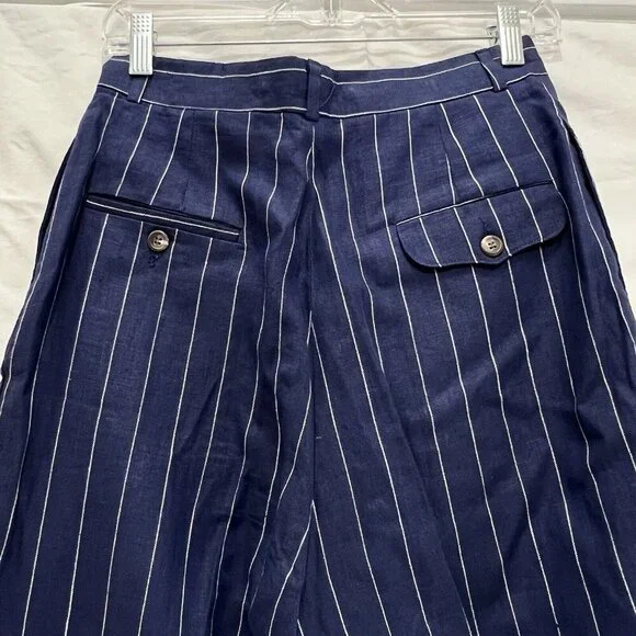 *SOLD*Ralph Lauren Blue Pinstriped Linen Women 2 Piece Suit USA Blue Label VTG - Picture 13 of 16